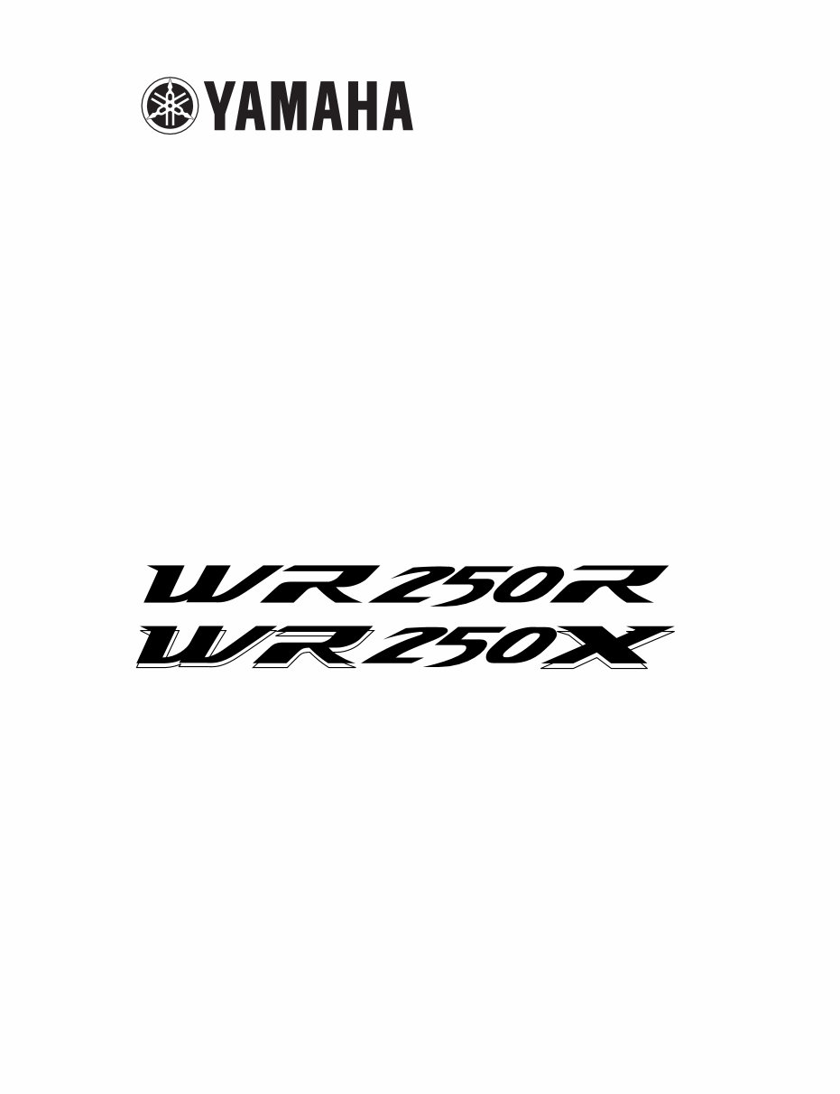 2009 Yamaha WR250R / WR250X Motorcycle Service Manual preview img 1
