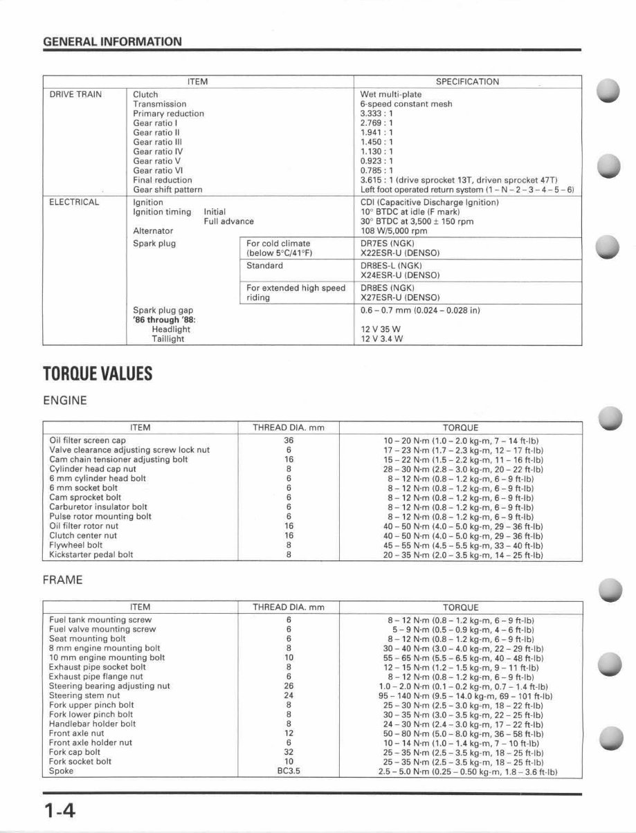 1986-1999 XR200R Service & Repair Manual preview img 8