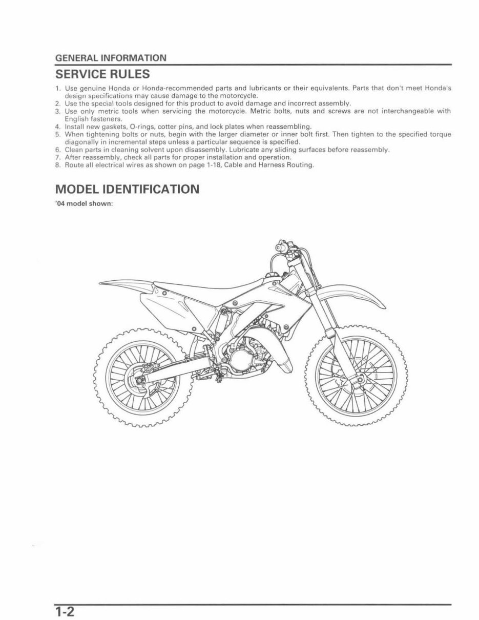 2004-2007 Honda CR125R Service & Repair Manual preview img 5