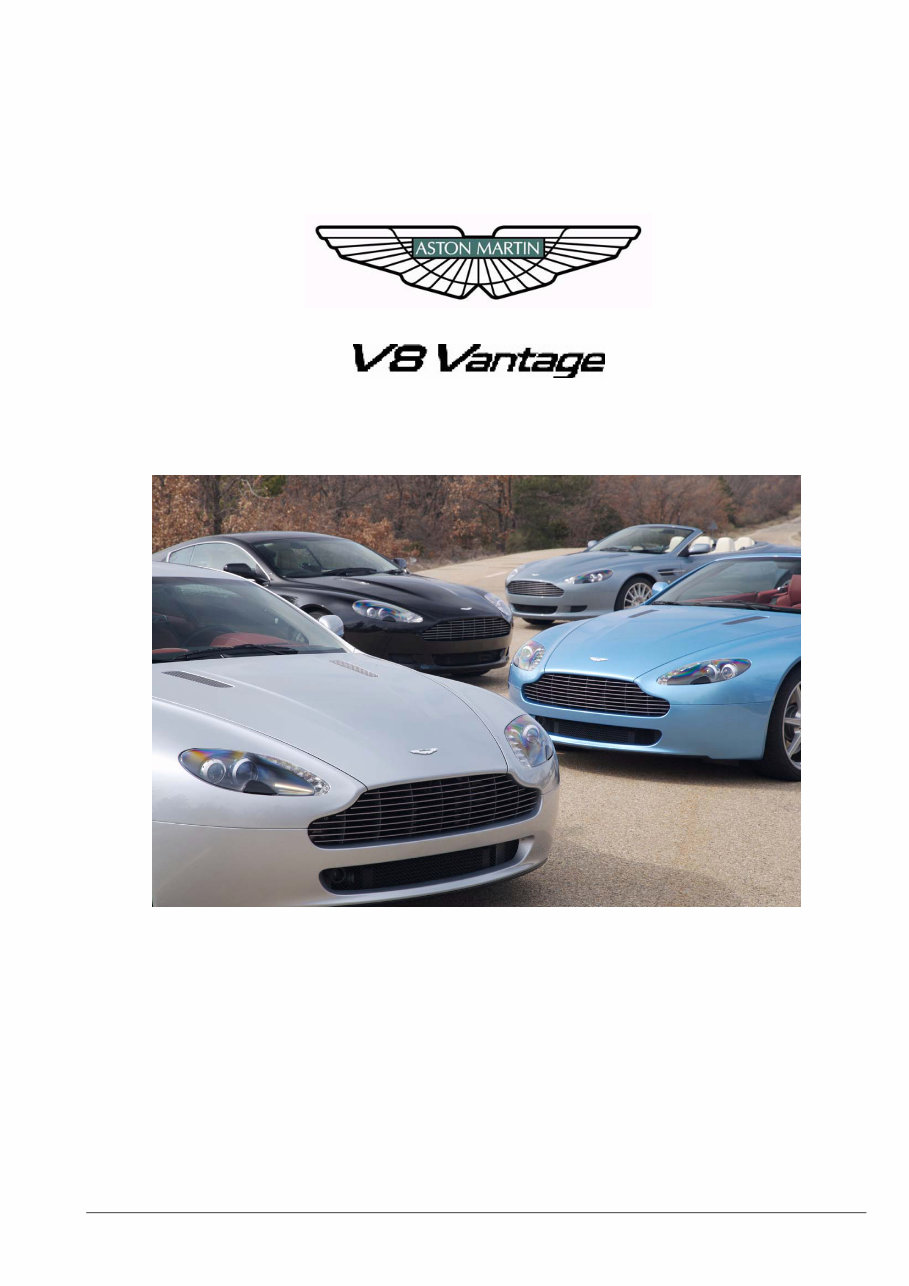 2005-2009 Aston Martin V8 Vantage Service & Repair Manual preview img 1