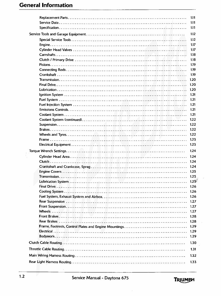 TRIUMPH DAYTONA 675 Service & Repair Manual (2006 2007) - ! preview img 10