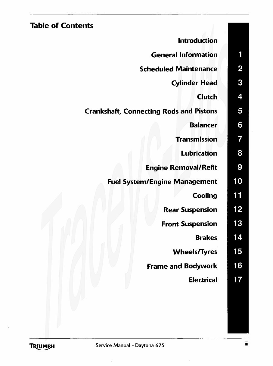 TRIUMPH DAYTONA 675 Service & Repair Manual (2006 2007) - ! preview img 3