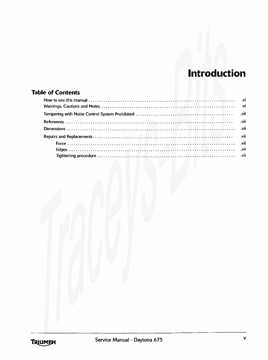 TRIUMPH DAYTONA 675 Service & Repair Manual (2006 2007) - ! preview img 5