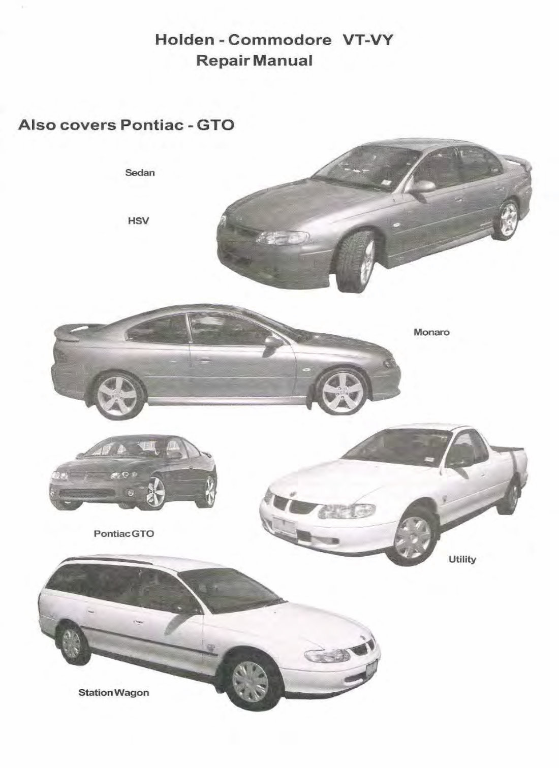 HOLDEN COMMODORE VT VX VU VY HSV Series II Service Repair Manual preview img 3