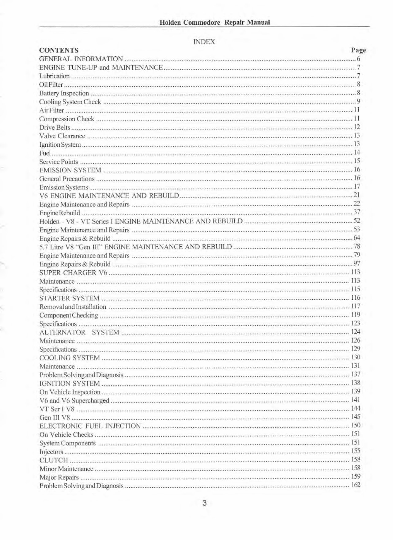HOLDEN COMMODORE VT VX VU VY HSV Series II Service Repair Manual preview img 4