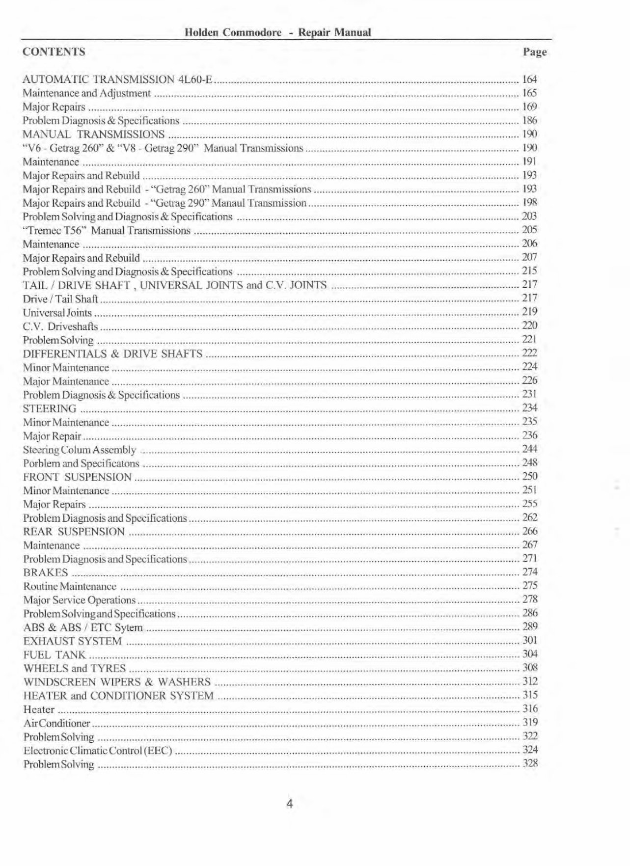 HOLDEN COMMODORE VT VX VU VY HSV Series II Service Repair Manual preview img 5
