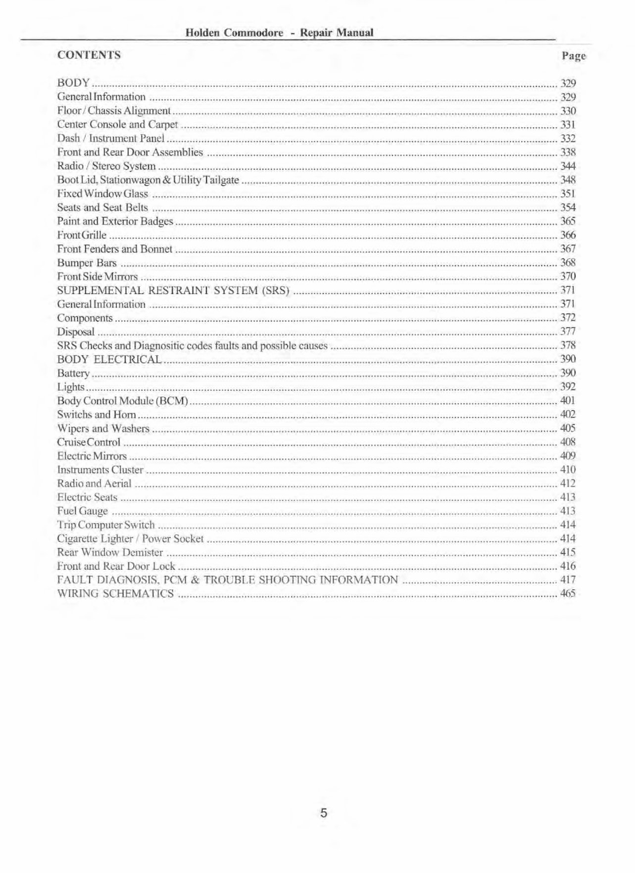 HOLDEN COMMODORE VT VX VU VY HSV Series II Service Repair Manual preview img 6