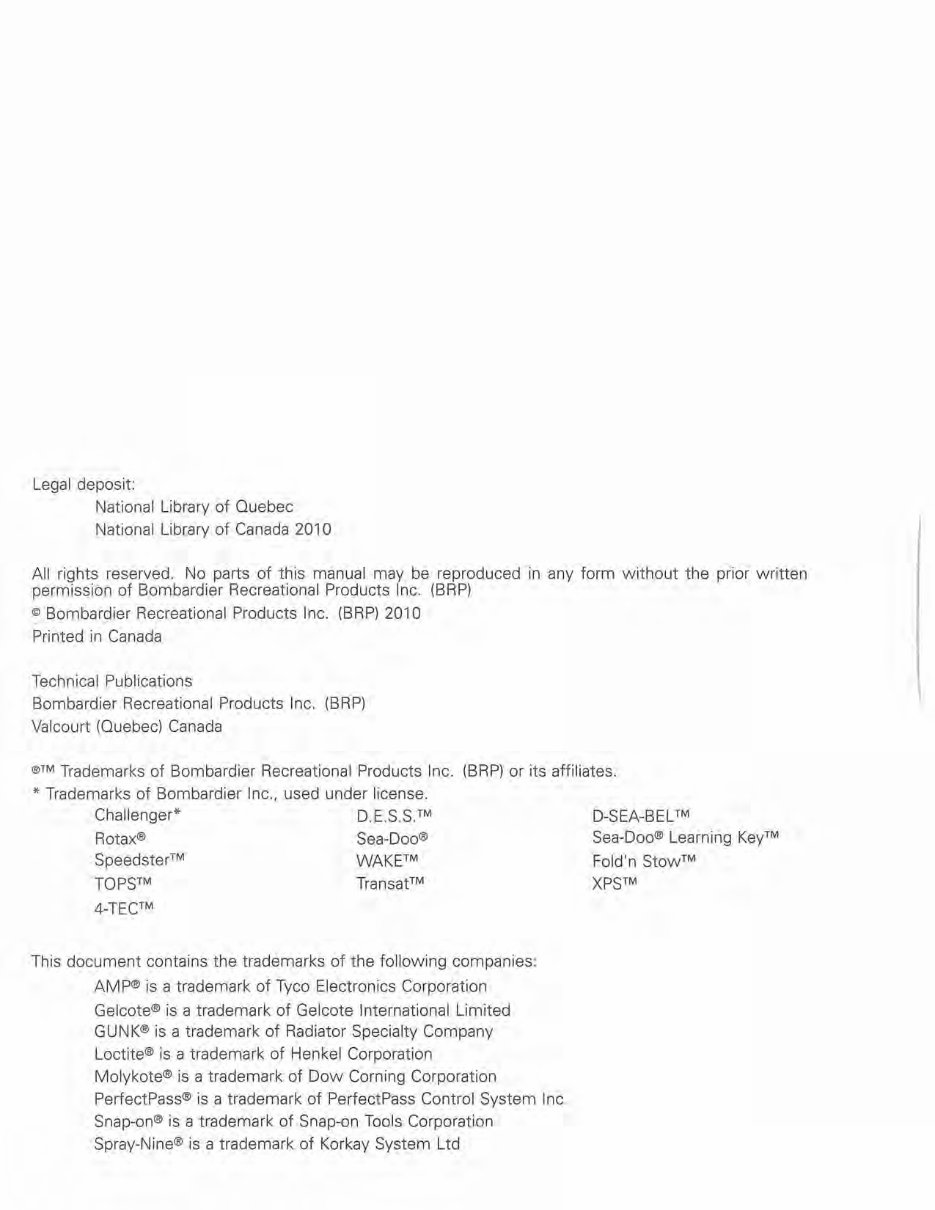 2010 Sea-Doo 210 Challenger, 210 Challenger SE Personal Watercrafts OEM Service & Repair Manual preview img 3