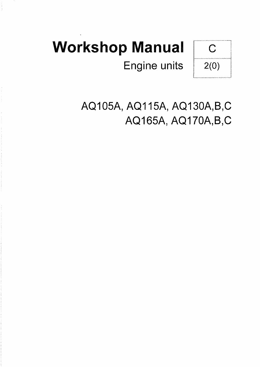 Volvo Penta AQ105, AQ115, AQ130, AQ165, AQ170 Engine Service & Repair Manual preview img 1