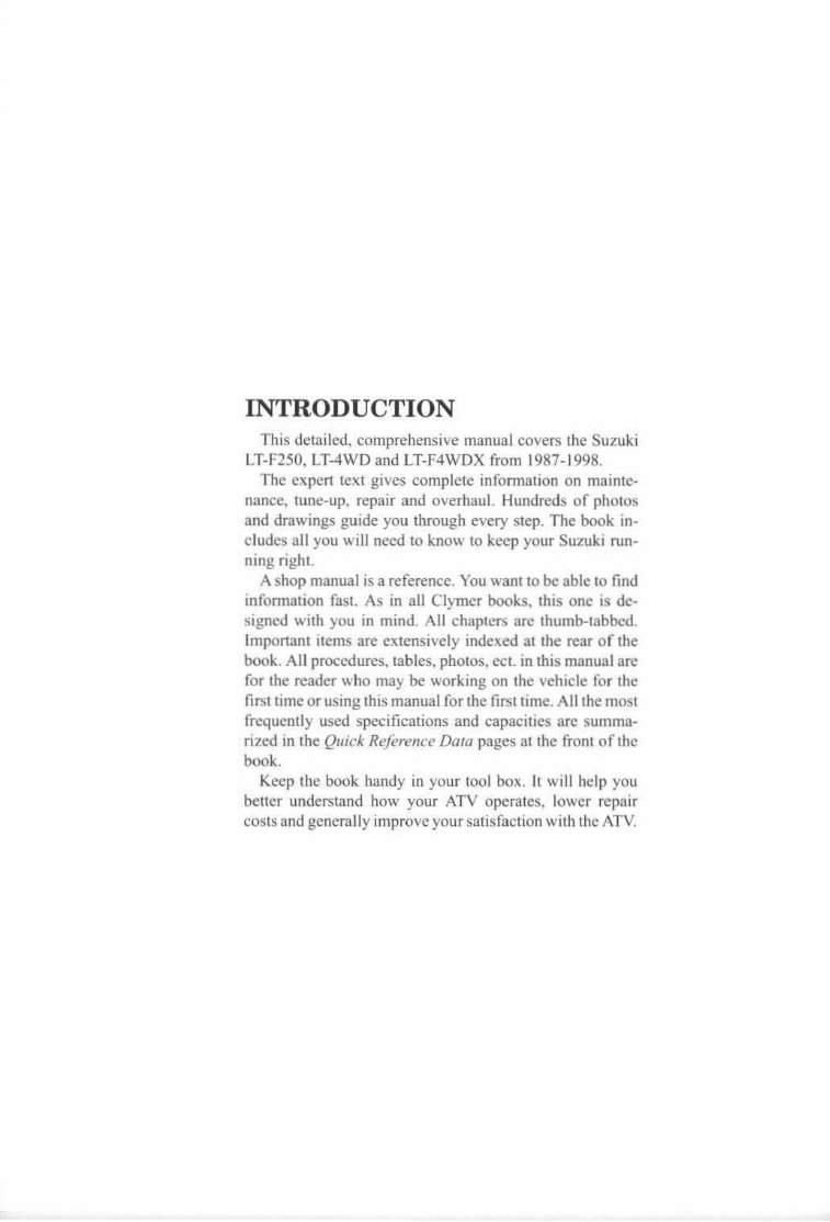1987-1998 Suzuki QuadRunner 250 / KingQuad 280 Service & Repair Manual preview img 8
