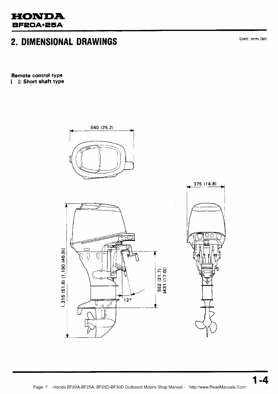 Honda Outboard Service Workshop and Repair Manual BF25D BF30D preview img 7