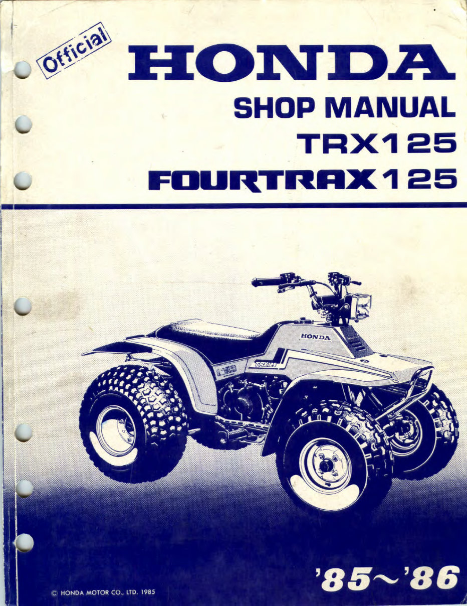 1985-1986 Honda TRX125 Repair Manual ATV preview img 1