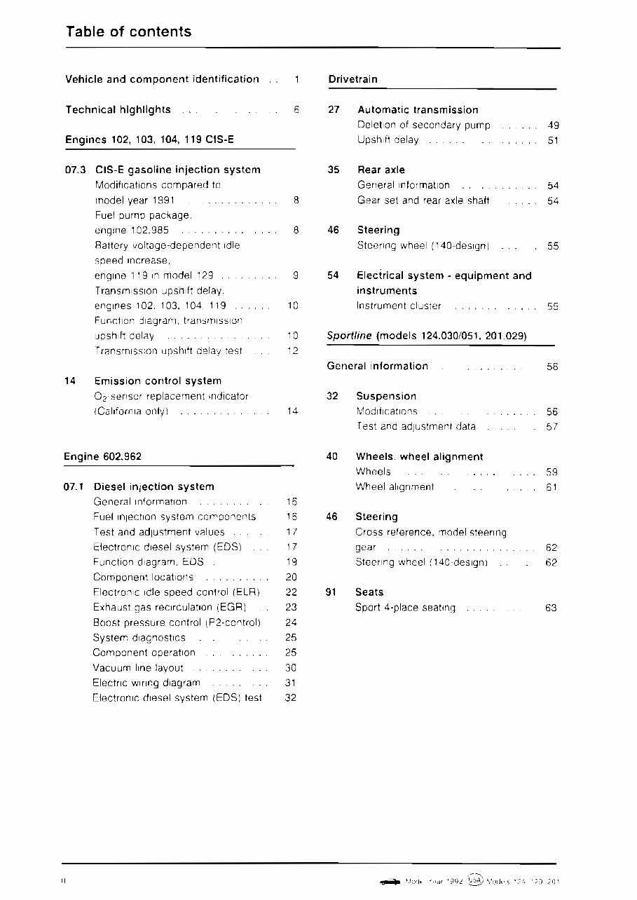 1993-1995 Mercedes-Benz 124 Wagon E320 3.2L Service & Repair Manual preview img 5