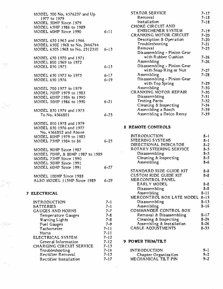 1965-1976 Mercury 65HP (650) 3/4-Cylinder Outboards OEM Service & Repair Manual preview img 4