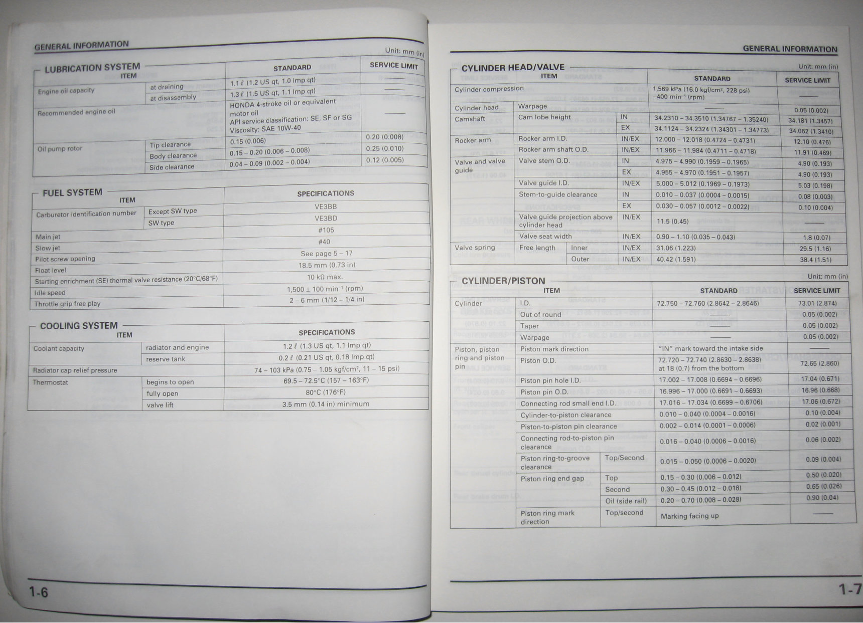 HONDA FORESIGHT 250 FES250 Service Repair Workshop Manual preview img 5