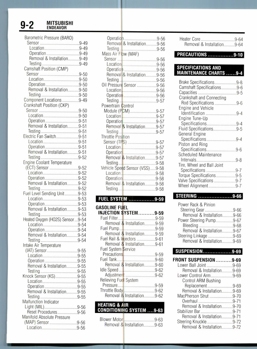 2004-2007 Mitsubishi Endeavor Service & Repair Manual preview img 2