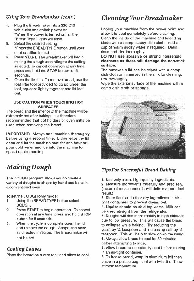 Black Decker Breadmaker Parts Model BMH200 Instruction Manual Recipes preview img 4