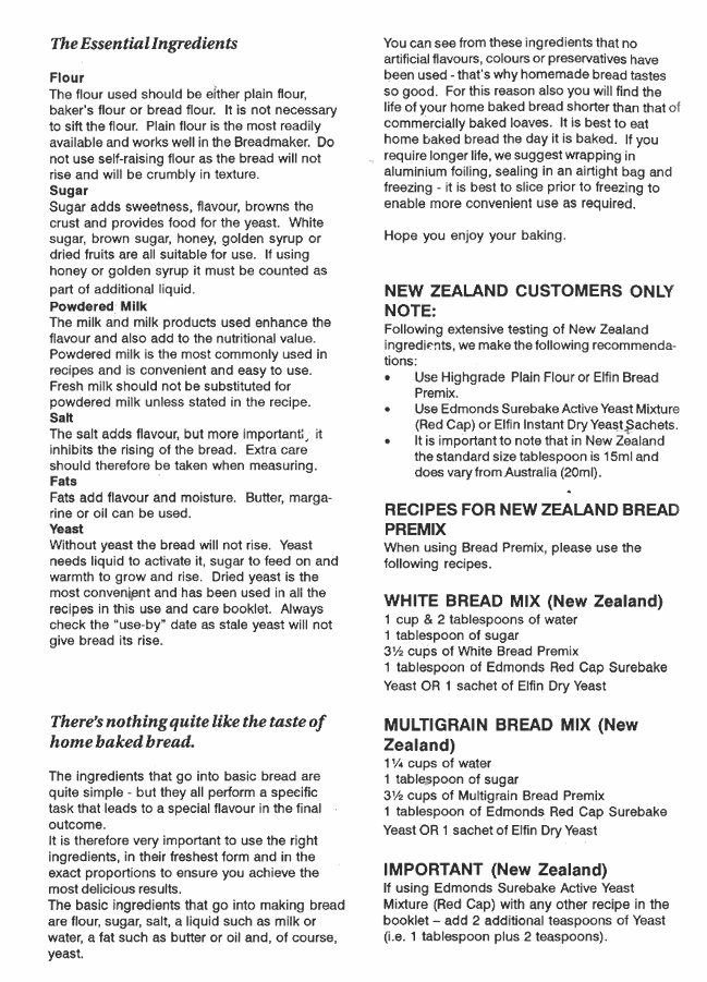 Black Decker Breadmaker Parts Model BMH200 Instruction Manual Recipes preview img 5