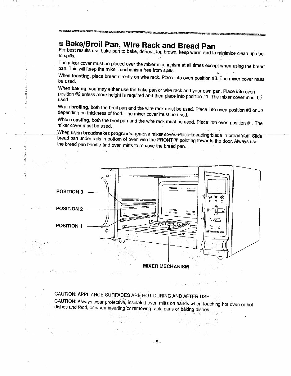 Toastmaster Toaster Oven Broiler Breadmaker Parts model 1139 instruction manual recipes preview img 8