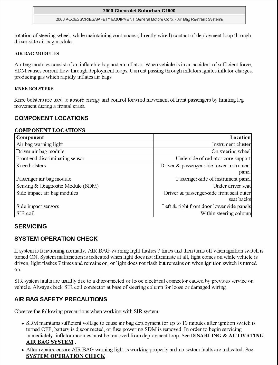 2004 Chevrolet Suburban 2500 Service & Repair Manual Software preview img 7
