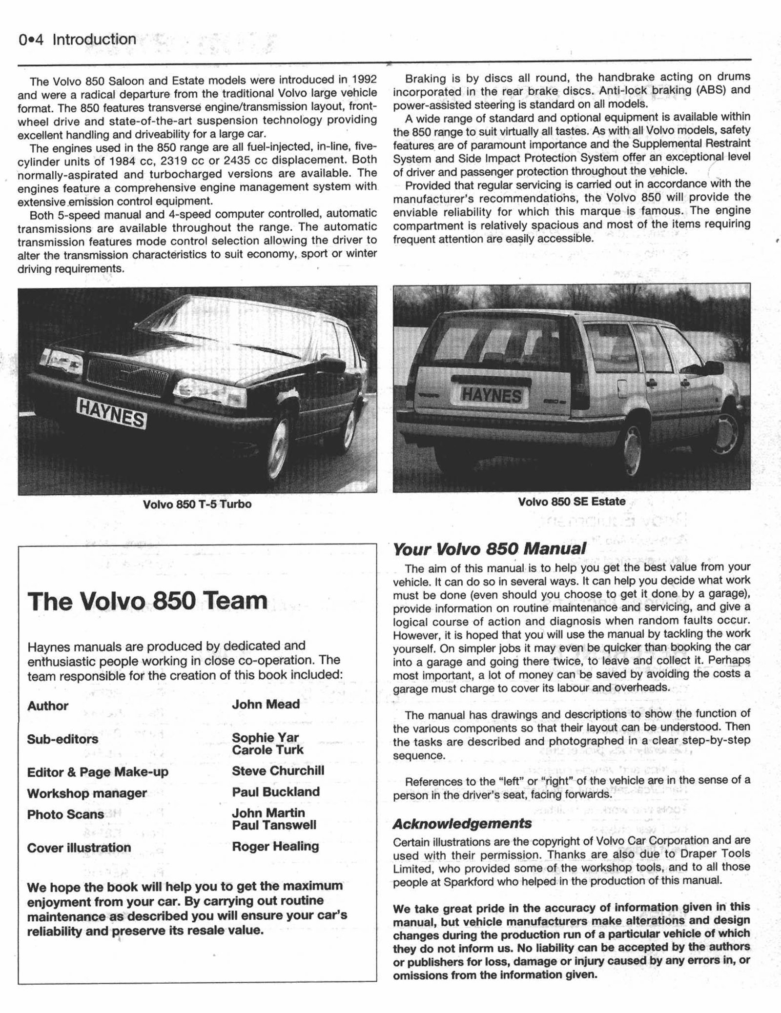 1992-1996 Volvo 850 (J-P Registration) Petrol Service & Repair Manual (177MB, Searchable, Printable, Bookmarked, iPad-rea by preview img 5