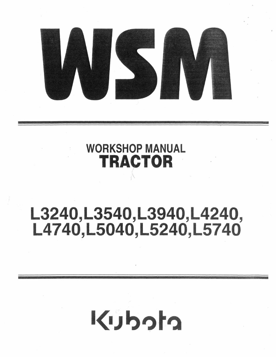 Kubota L3540 L4240 L5040 L5240 L5740 Tractor Repair preview img 1
