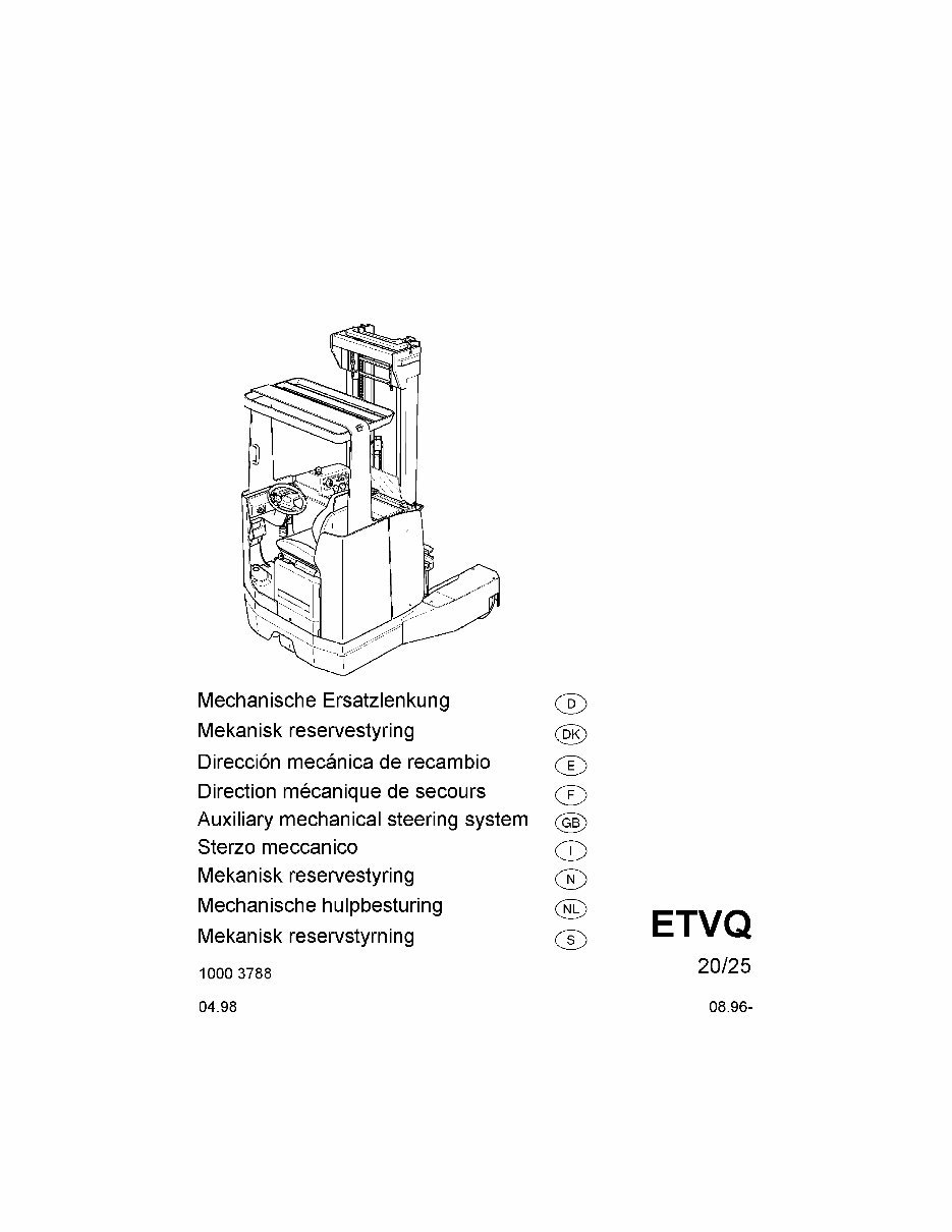 1989-2002 Jungheinrich Electric Reach Truck ETVQ20, ETVQ25 Service & Repair Manual preview img 3