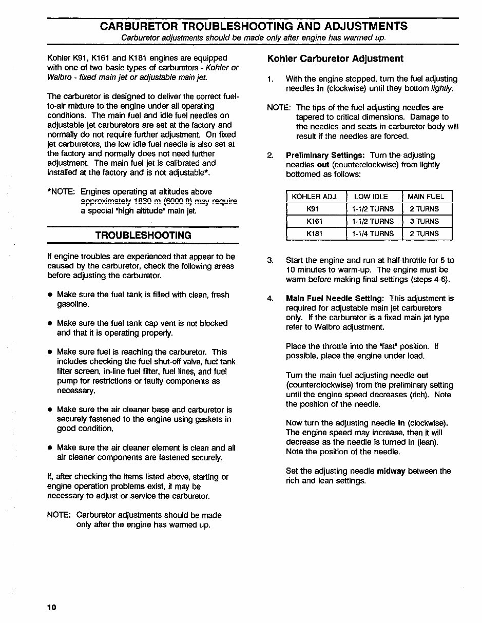 Kohler K91 K141 K161 K181 K241 K301 K321 K341 Single Cylinder Engine Workshop Service & Repair Manual preview img 10
