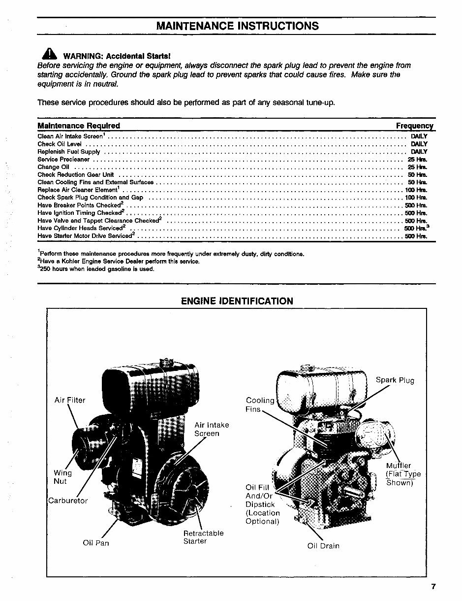 Kohler K91 K141 K161 K181 K241 K301 K321 K341 Single Cylinder Engine Workshop Service & Repair Manual preview img 7