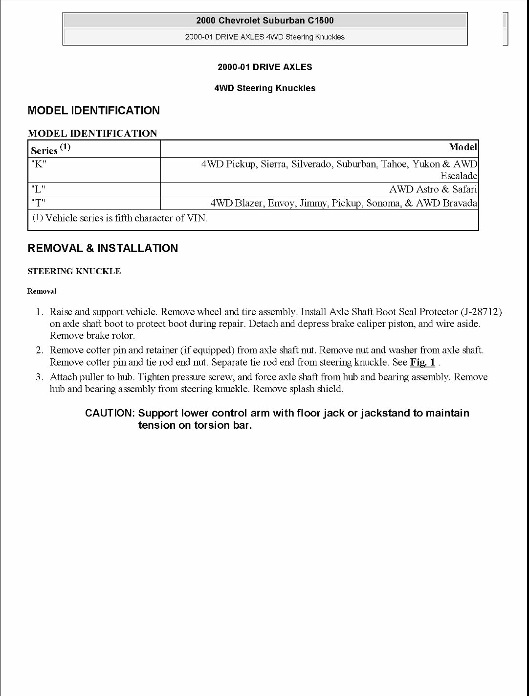 2000-2003 Chevrolet Suburban OEM Service & Repair Manual preview img 1
