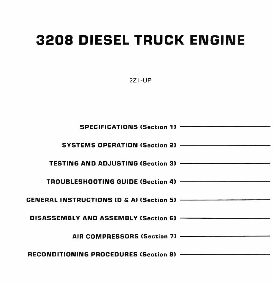 3208 cat diesel truck engine service manual preview img 1