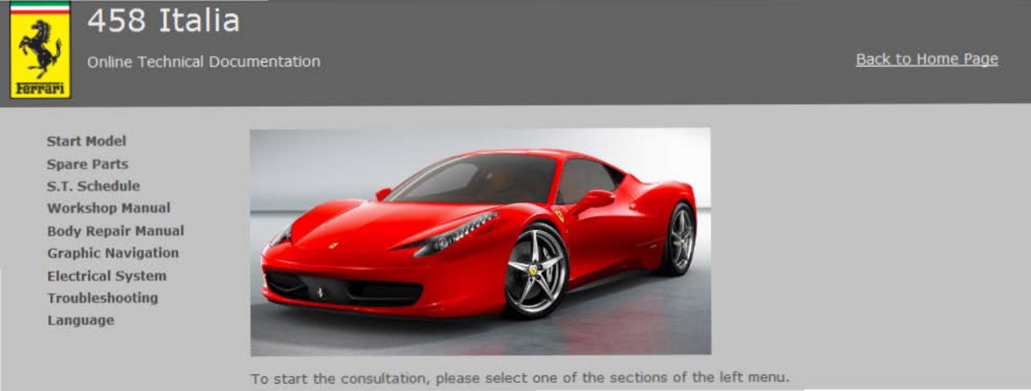 2009-2015 Ferrari 458 Italia Service & Repair Manual preview img 1