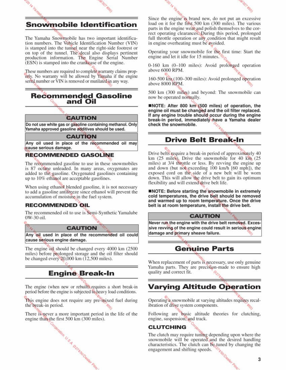 2014-2015 Yamaha SR Viper 4-Stroke Snowmobile Service & Repair Manual preview img 4