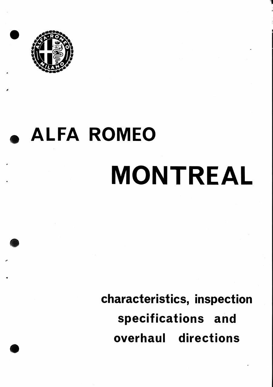 1975 Alfa Romeo Montreal Service & Repair Manual preview img 1