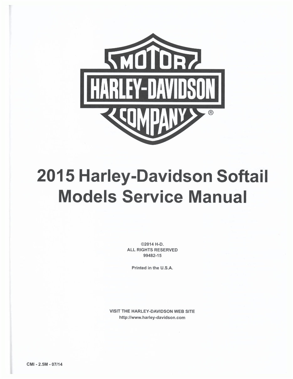2015 Harley-Davidson FLS Softail Slim OEM Service & Repair Manual preview img 1