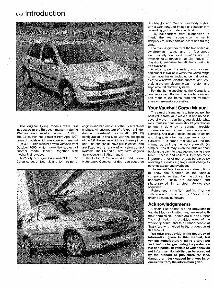 2002 VAUXHALL CORSA C Service and Repair Manual preview img 6