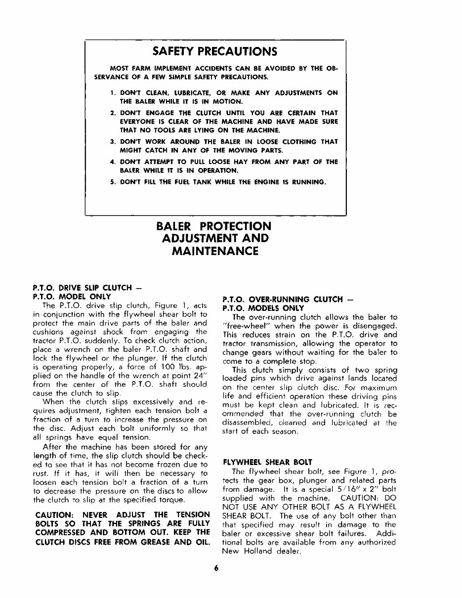 NEW HOLLand 275 HAYLINER BALER Operators Manual preview img 6