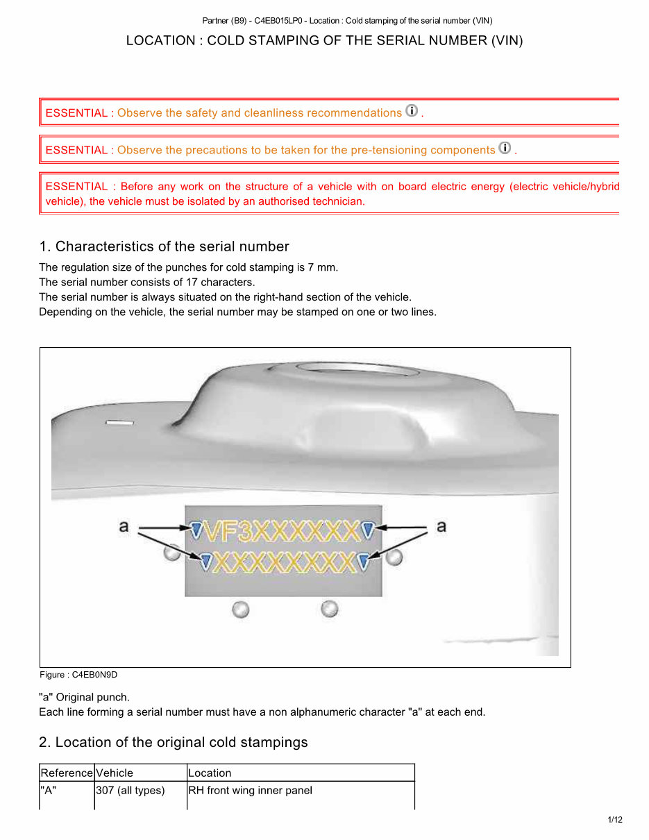 2013 Peugeot Partner Service & Repair Manual preview img 1