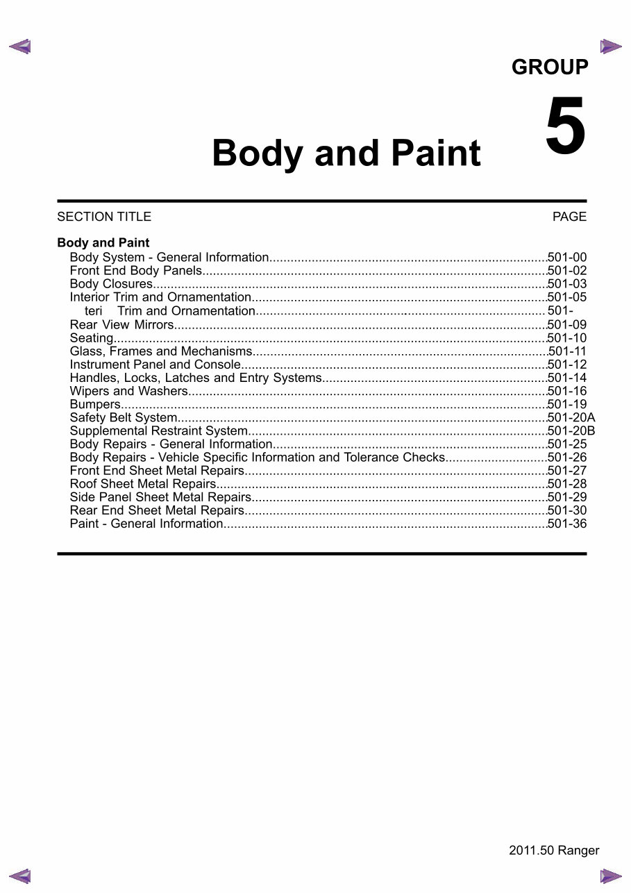 2012 Ford Ranger (T6) Service & Repair Manual preview img 2
