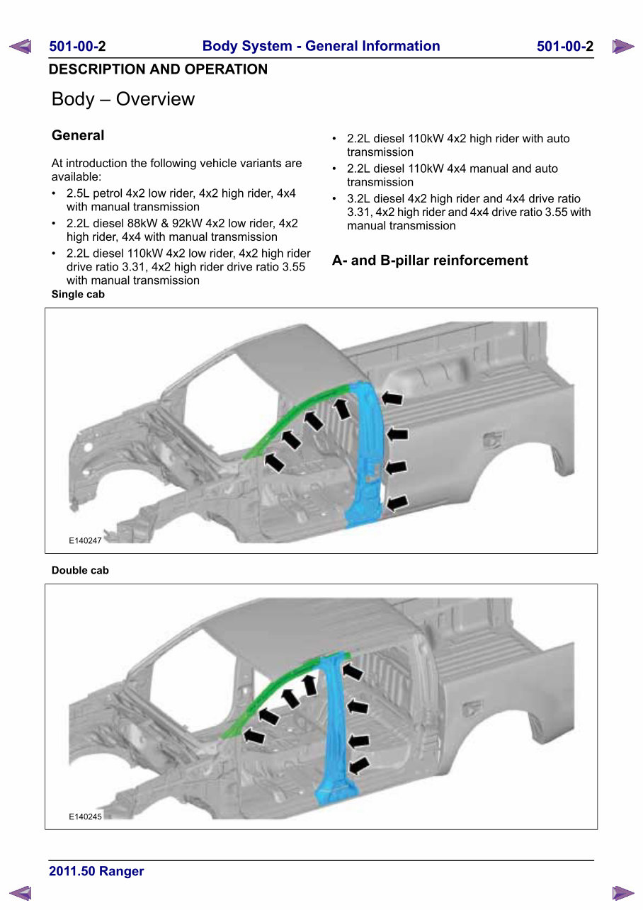 2012 Ford Ranger (T6) Service & Repair Manual preview img 4