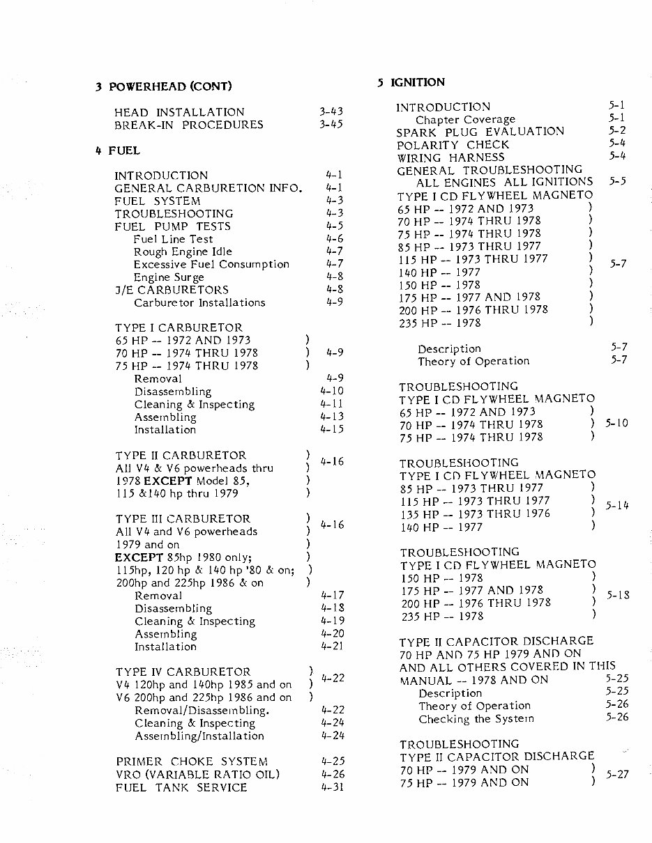 JOHNSON EVINRUDE OUTBOARD 200HP V6 Full Service & Repair Manual 1976-1983 preview img 3