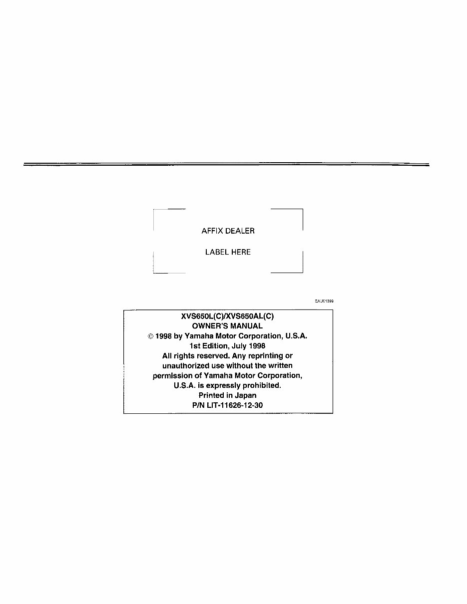 2001-2005 Yamaha V-Star 650 Custom, XVS650 VSTAR Service Manual Repair Manuals -and- Owner's Manual, Ultimate Set preview img 5