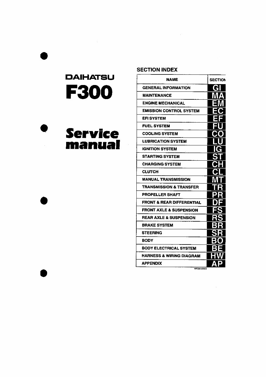 1987-1998 Daihatsu Feroza Repair Manual preview img 1