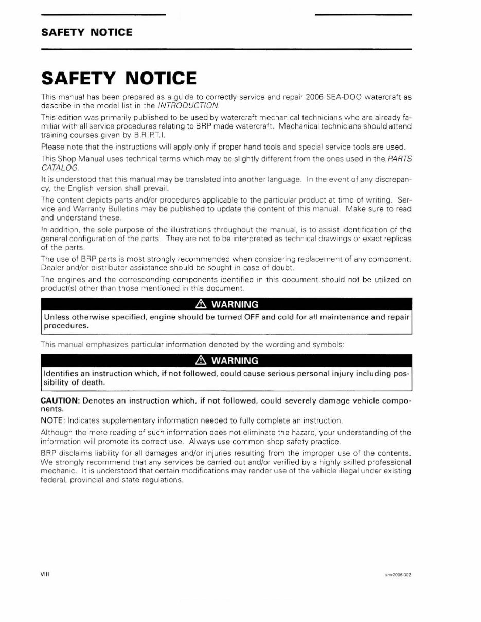 2006 Sea-Doo GTI GTX 4-Tec Service & Repair Manual preview img 9