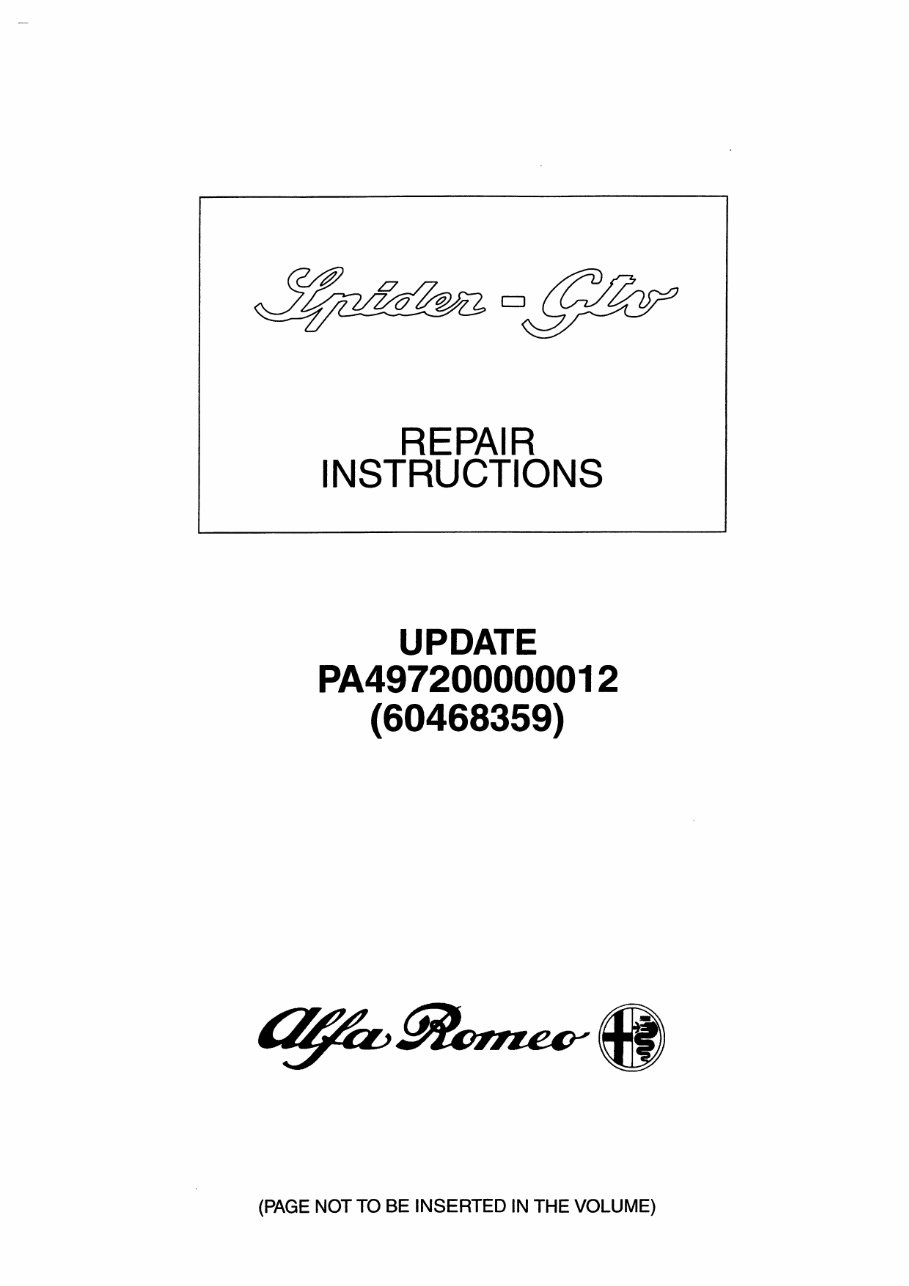 1996-2003 Alfa-Romeo GTV Service Repair Manual 1996 1997 1998 1999 2000 2001 2002 2003 preview img 2
