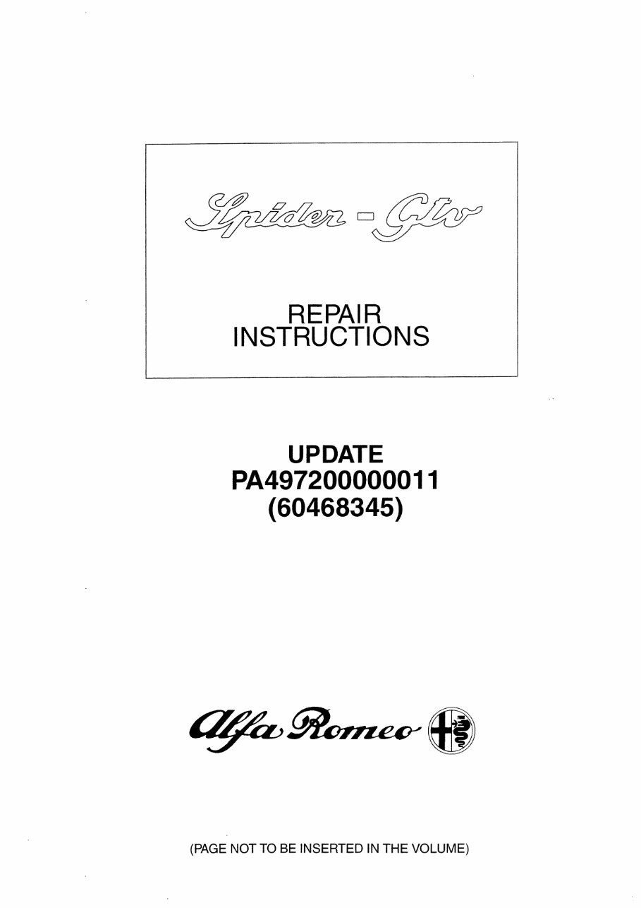 1996-2003 Alfa-Romeo GTV Service Repair Manual 1996 1997 1998 1999 2000 2001 2002 2003 preview img 3