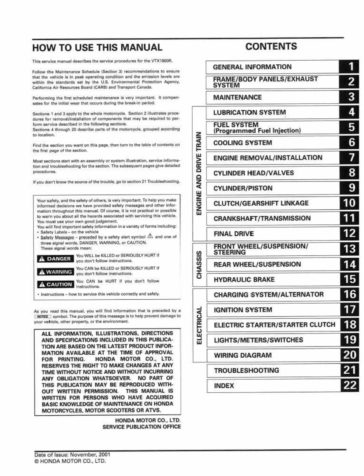 2002-2003 Honda VTX1800R S Service Repair Manual ( 02 03 ) preview img 1