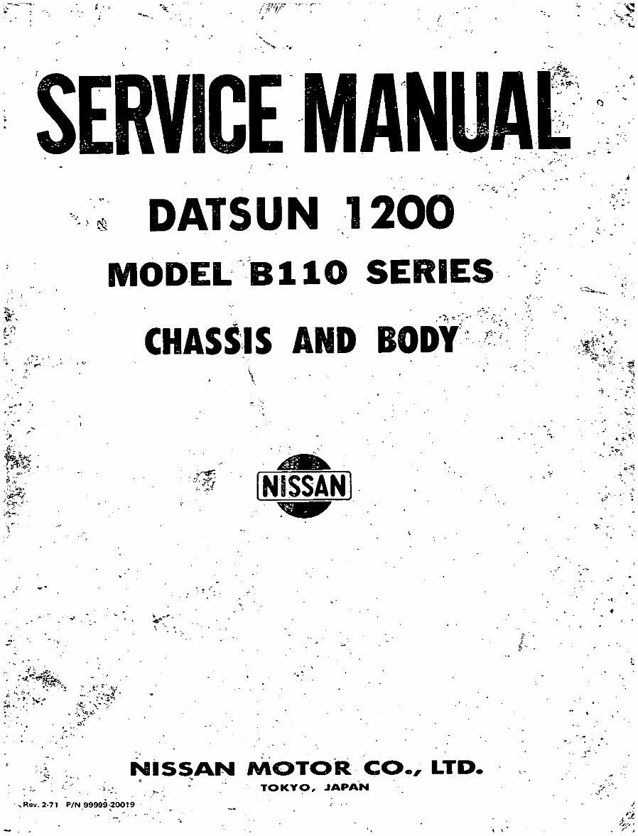 Datsun 1200 B110 Series Chassis & Body Service & Repair Manual preview img 1
