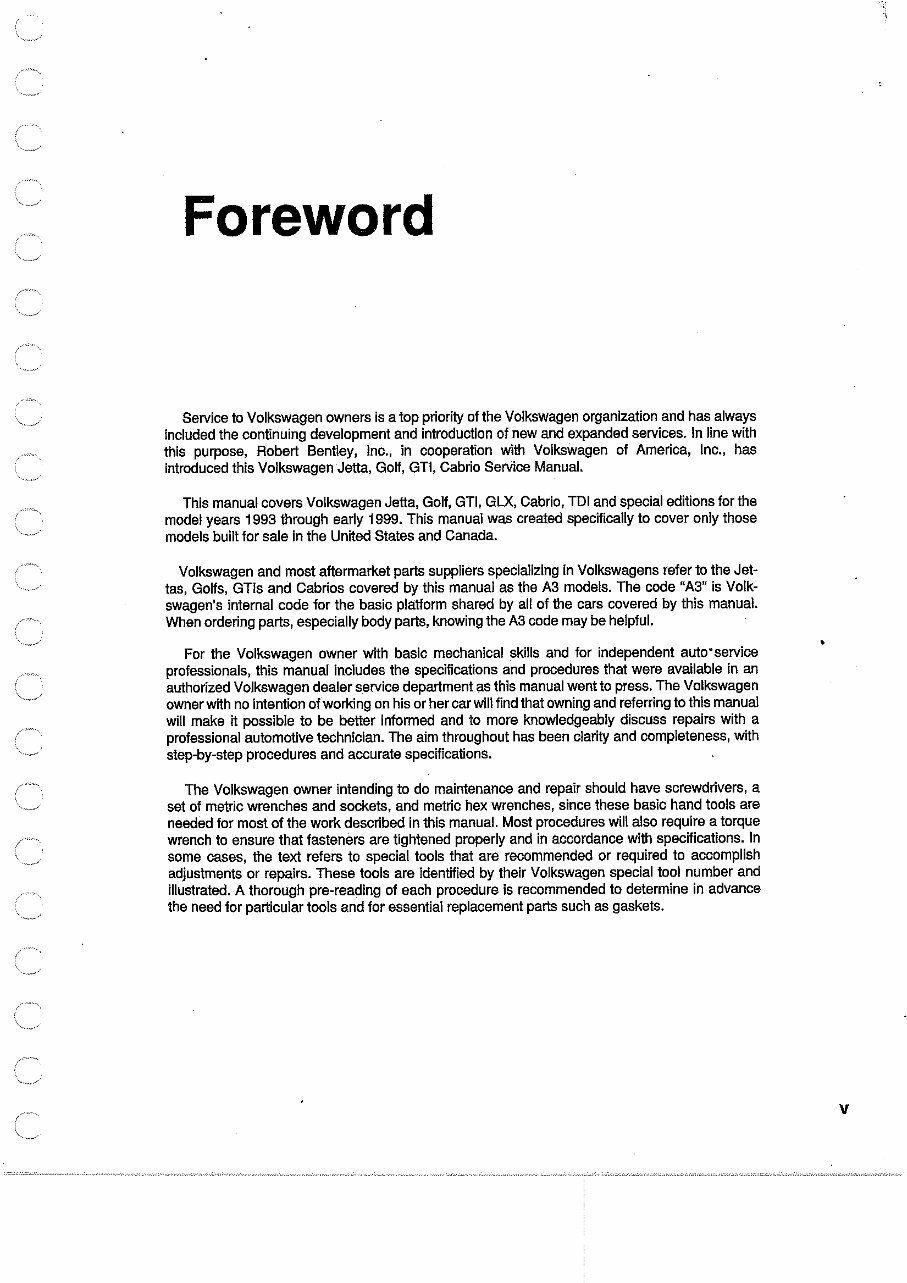 1993-1999 Volkswagen Golf Service & Repair Manual preview img 3