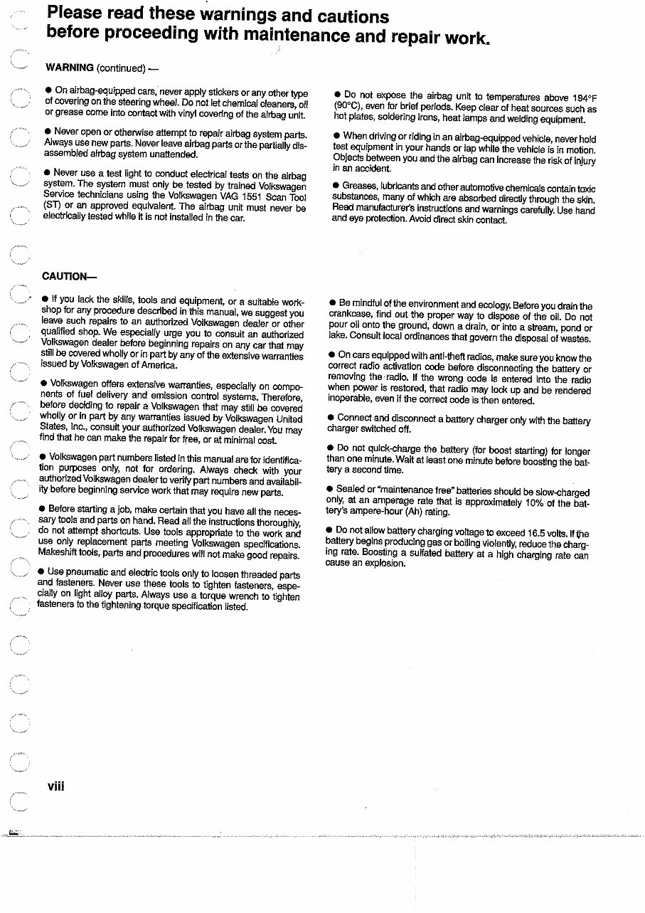 1993-1999 Volkswagen Golf Service & Repair Manual preview img 6
